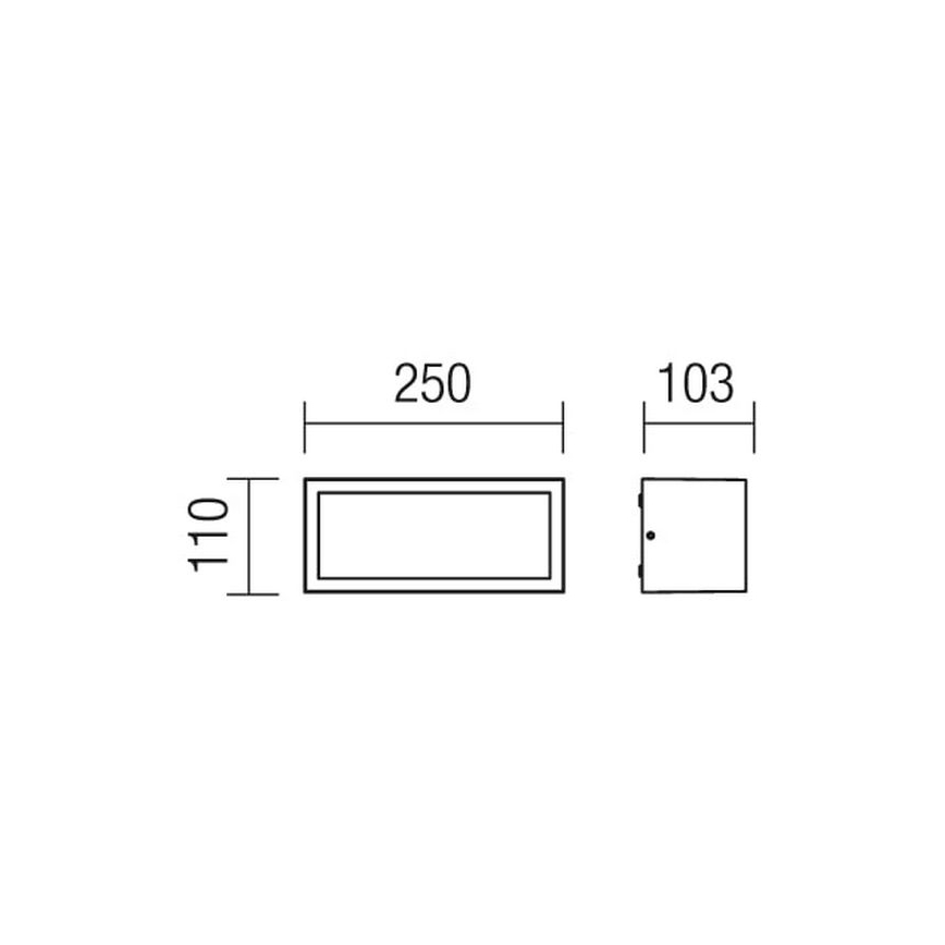 Redo 9899 - Φως τοίχου εξωτερικού χώρου BRICK 1xE27/23W/230V IP54