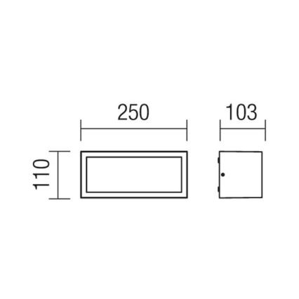 Redo 9899 - Φως τοίχου εξωτερικού χώρου BRICK 1xE27/23W/230V IP54