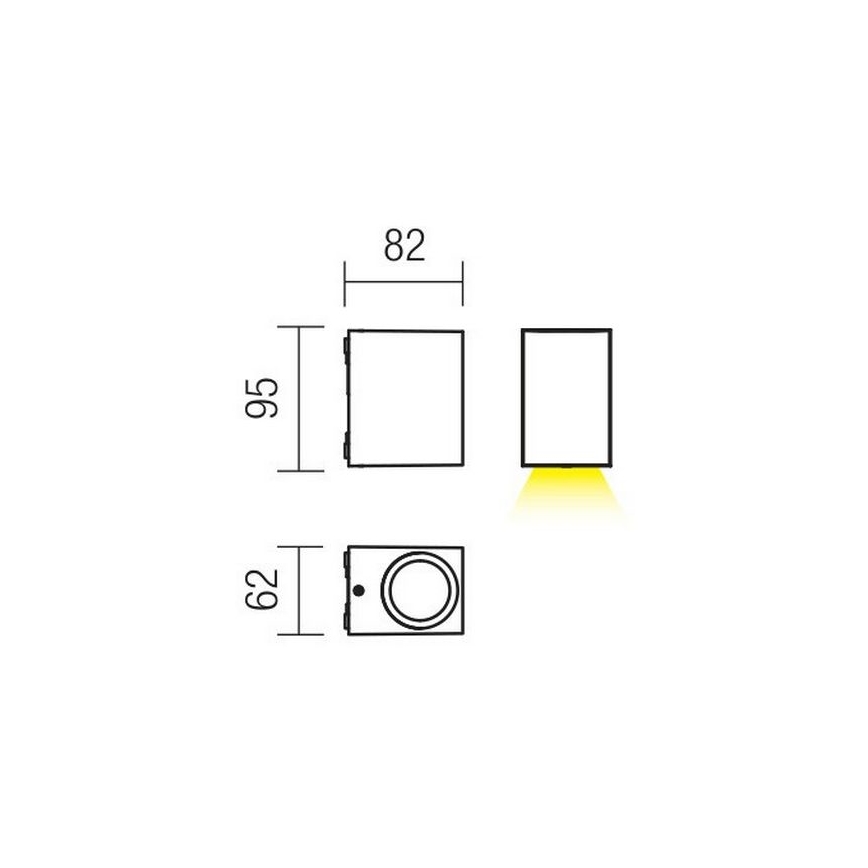 Redo 9907 - Επιτοίχιο φωτιστικό εξωτερικού χώρου LED BEAM LED/5W/230V IP54