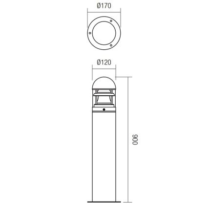 Redo 9946 - Λάμπα εξωτερικού χώρου ARGO 1xE27/42W/230V IP54 καφέ