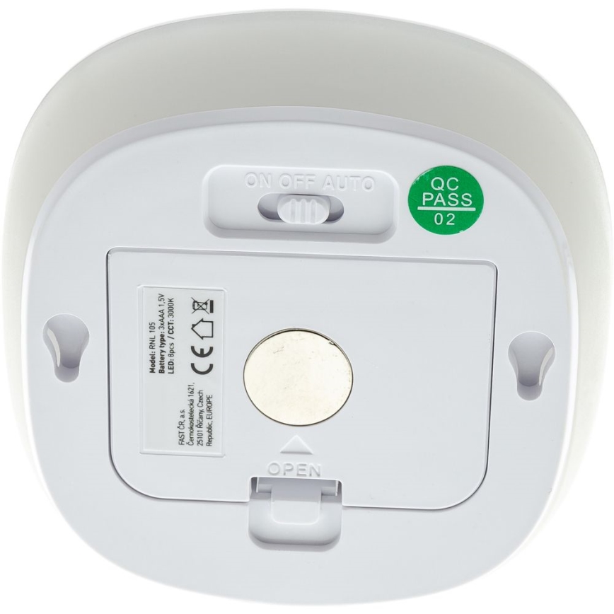 Φωτάκι νυκτός LED με αισθητήρα LED/0,45W/3xAAA 3000K λευκό