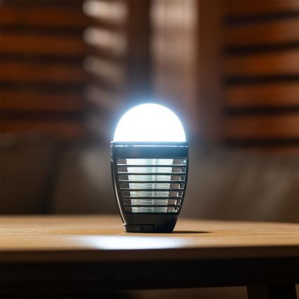 Retlux - Φορητό επαναφορτιζόμενο LED φωτιστικό με παγίδα εντόμων LED/5W/1800 mAh IP44 μαύρο