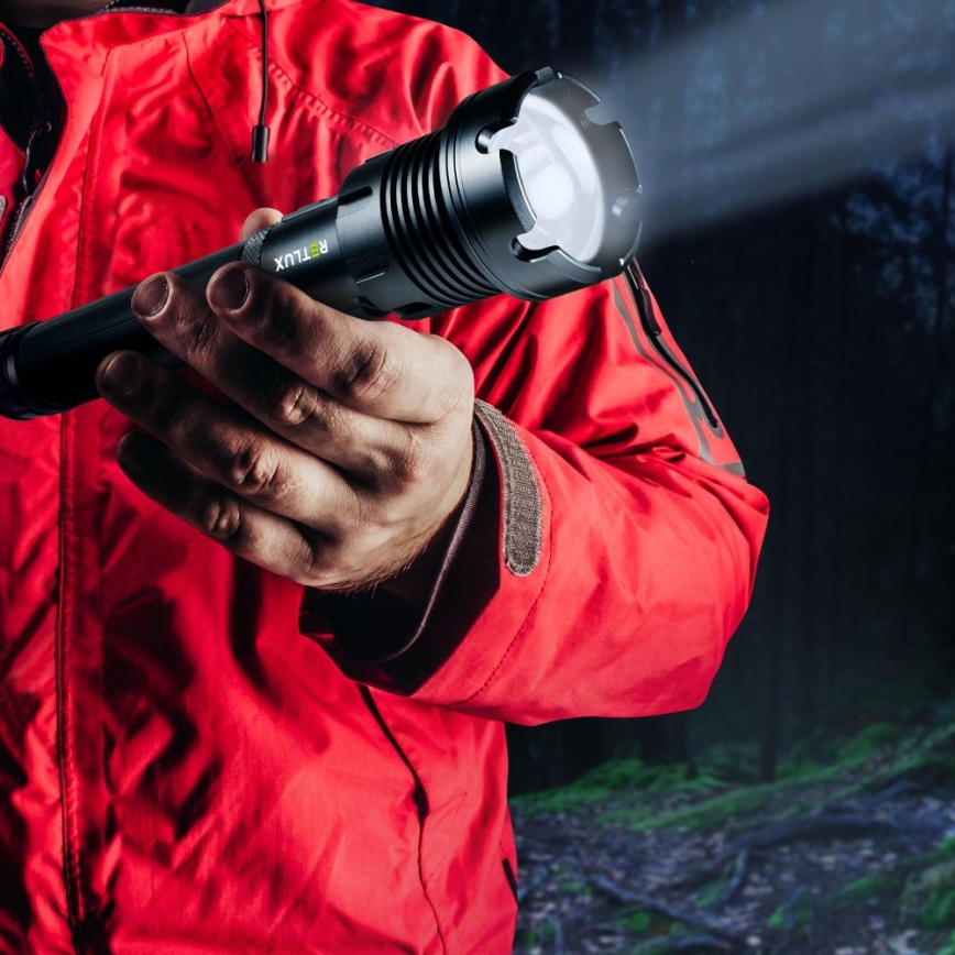 LED Φορτιζόμενος αλουμινένιος φακός με λειτουργία powerbank LED/4400 mAh 2200 lm IP44