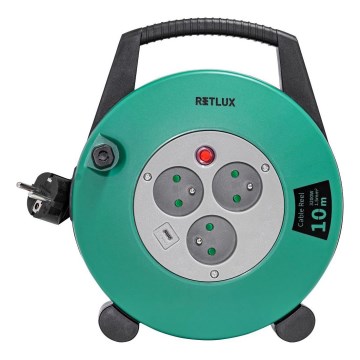 Retlux - Καλώδιο επέκτασης σε τύμπανο 3Z Τύπος E 10m πράσινο/μαύρο