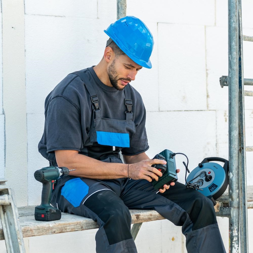 Retlux - Καρούλι καλωδίου με 3 υποδοχές, Τύπος E, 10 m, μπλε/μαύρο