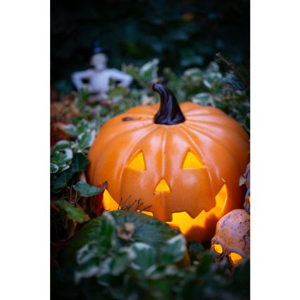 LED Ceramic pumpkin HALLOWEEN LED/3xLR44/θερμό λευκό