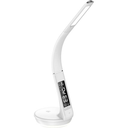 Επιτραπέζιο φωτιστικό LED Dimmable με ασύρματη φόρτιση Qi 5W και οθόνη LED/6W/230V/1xCR2032 3000/4000/6000K λευκό