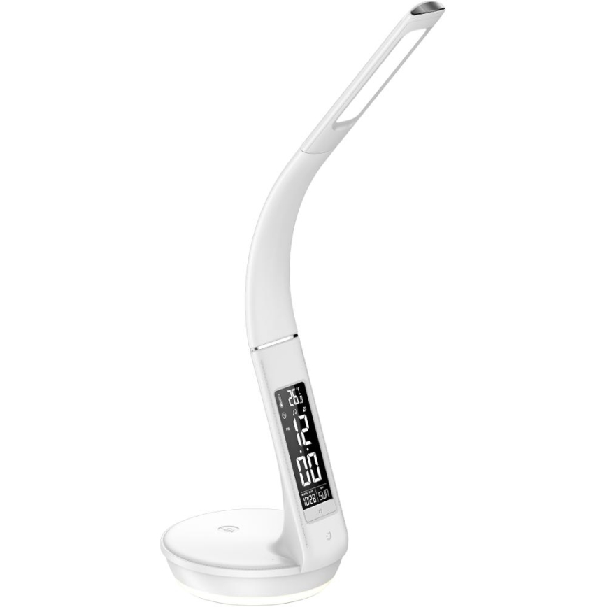 Επιτραπέζιο φωτιστικό LED Dimmable με ασύρματη φόρτιση Qi 5W και οθόνη LED/6W/230V/1xCR2032 3000/4000/6000K λευκό