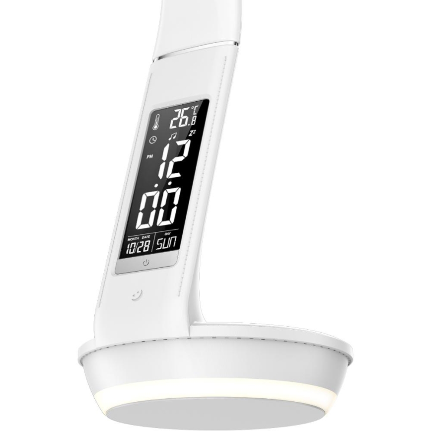 Επιτραπέζιο φωτιστικό LED Dimmable με ασύρματη φόρτιση Qi 5W και οθόνη LED/6W/230V/1xCR2032 3000/4000/6000K λευκό