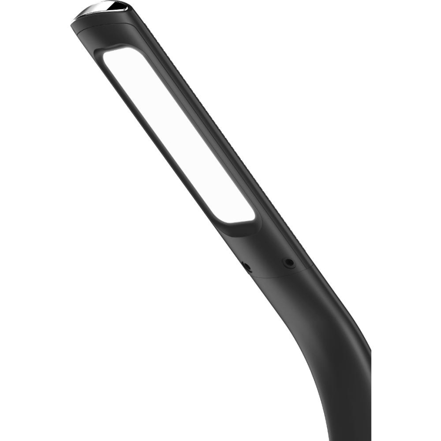 Επιτραπέζιο φωτιστικό LED Dimmable με ασύρματη φόρτιση Qi 5W και οθόνη LED/6W/230V/1xCR2032 3000/4000/6000K μαύρο