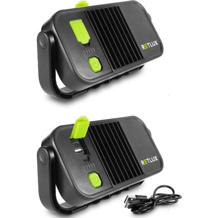 LED φακός εργασίας με λειτουργία powerbank LED/4400 mAh IP44 κίτρινος/μαύρος