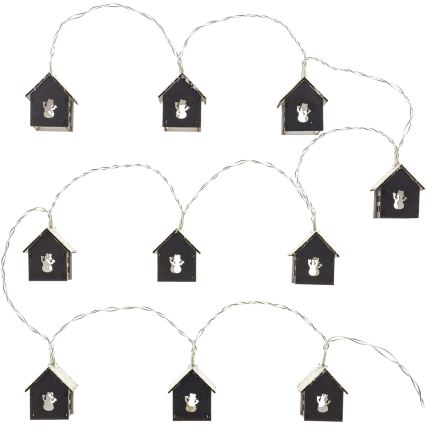 LED γιρλάντα 10xLED/2xAA 2,3 m θερμό λευκό