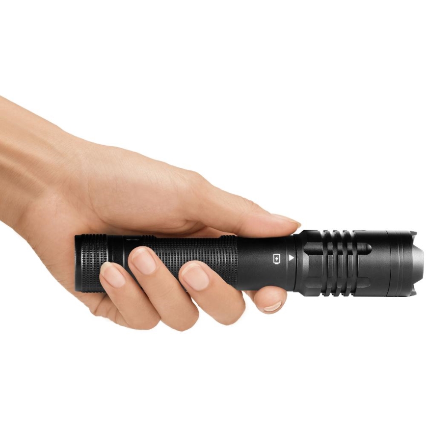 LED Επαναφορτιζόμενος φακός αλουμινίου με λειτουργία power bank LED/2000 mAh 1000 lm IP22