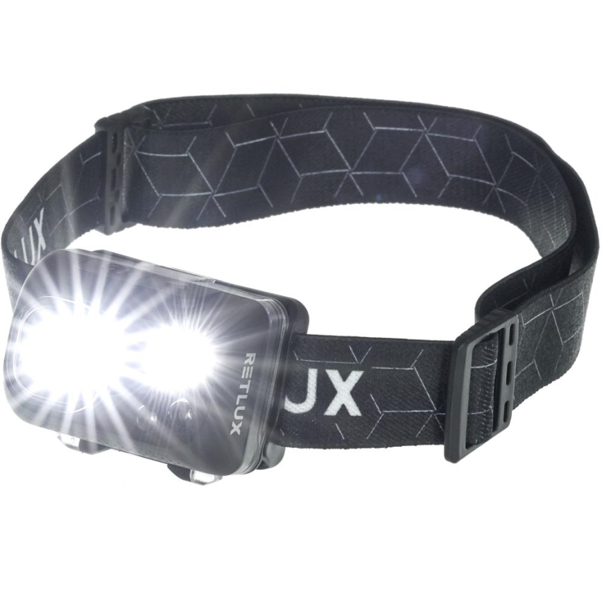 LED Επαναφορτιζόμενος φακός κεφαλής LED/3W/1200 mAh IP67 μαύρος