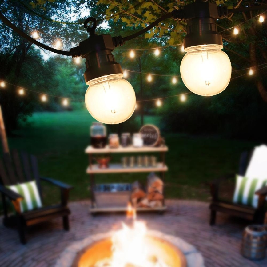 LED εξωτερική διακοσμητική γιρλάντα GIRLANDA G45 10xE27/230V 8m IP44 θερμό λευκό