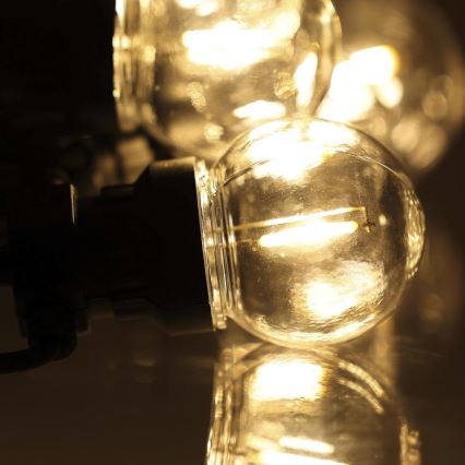 LED εξωτερική διακοσμητική γιρλάντα GIRLANDA G45 10xE27/230V 8m IP44 θερμό λευκό