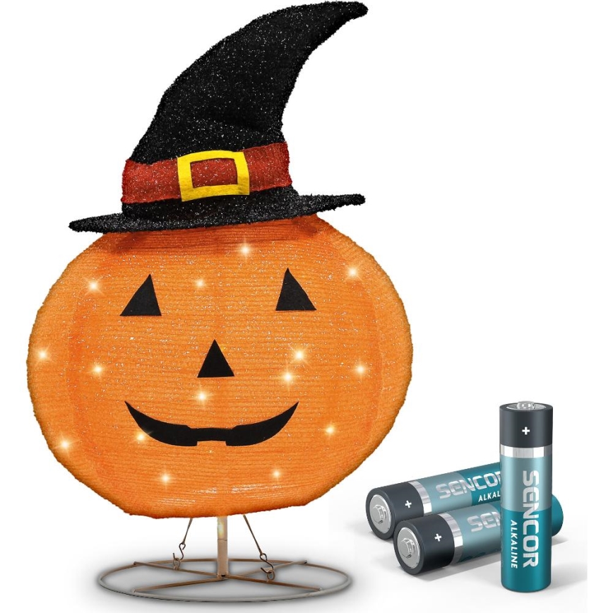LED Εξωτερικού χώρου διακοσμητικό HALLOWEEN LED/3xAA/θερμό λευκό IP44 κολοκύθα