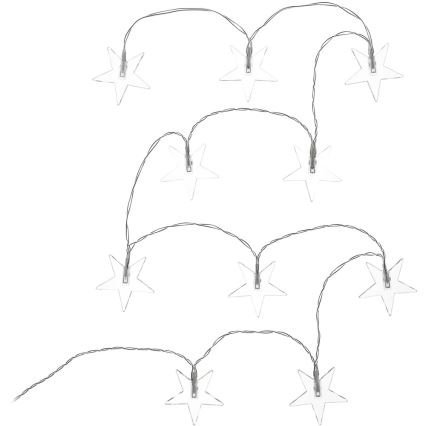 LED Διακοσμητική αλυσίδα 10xLED/2xAA 1,8μ ψυχρό λευκό