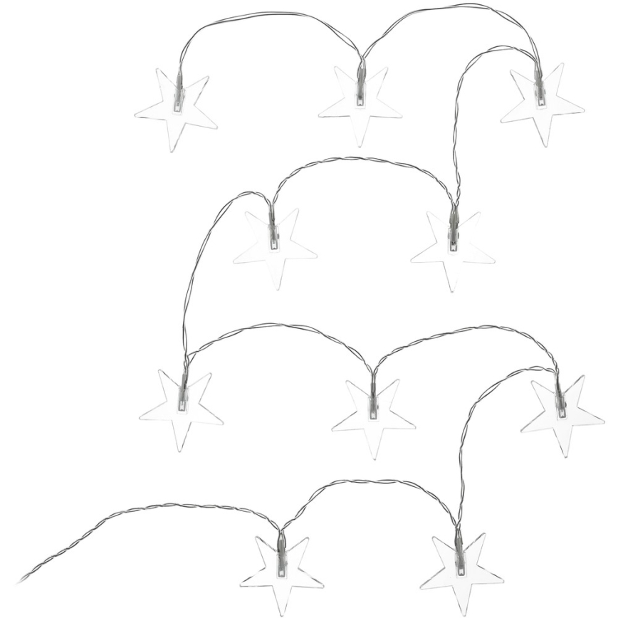 LED Διακοσμητική αλυσίδα 10xLED/2xAA 1,8μ ψυχρό λευκό