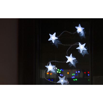 Διακοσμητική LED αλυσίδα με βεντούζες 10xLED/2xAA 1,8m ψυχρό λευκό