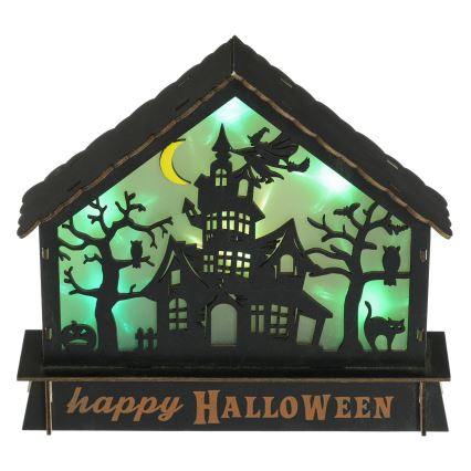 LED Διακόσμηση HALLOWEEN LED/2xAA/πολύχρωμα haunted σπιτάκι