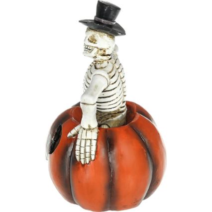 LED Διακόσμηση HALLOWEEN LED/2xLR44/θερμό λευκό skeleton in a pumpkin resin
