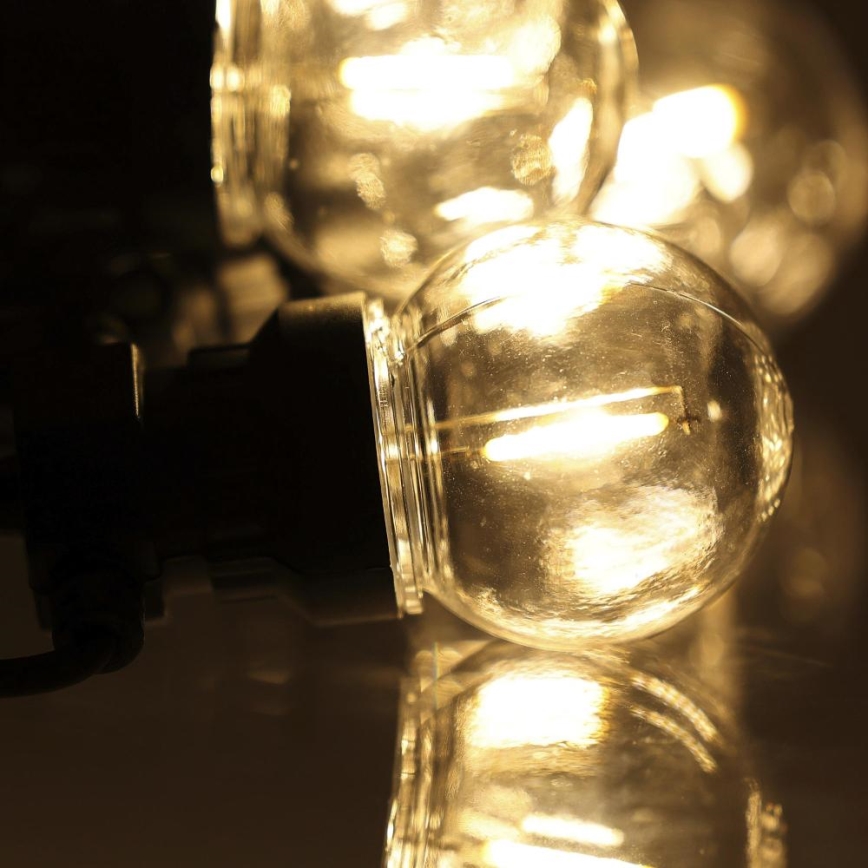 LED Διακοσμητικά λαμπάκια εξωτερικού χώρου GARLAND G45 10xE27/230V 8m IP44 θερμό λευκό