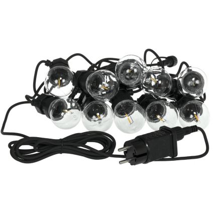 LED Διακοσμητικά λαμπάκια εξωτερικού χώρου GARLAND G45 10xE27/230V 8m IP44 θερμό λευκό
