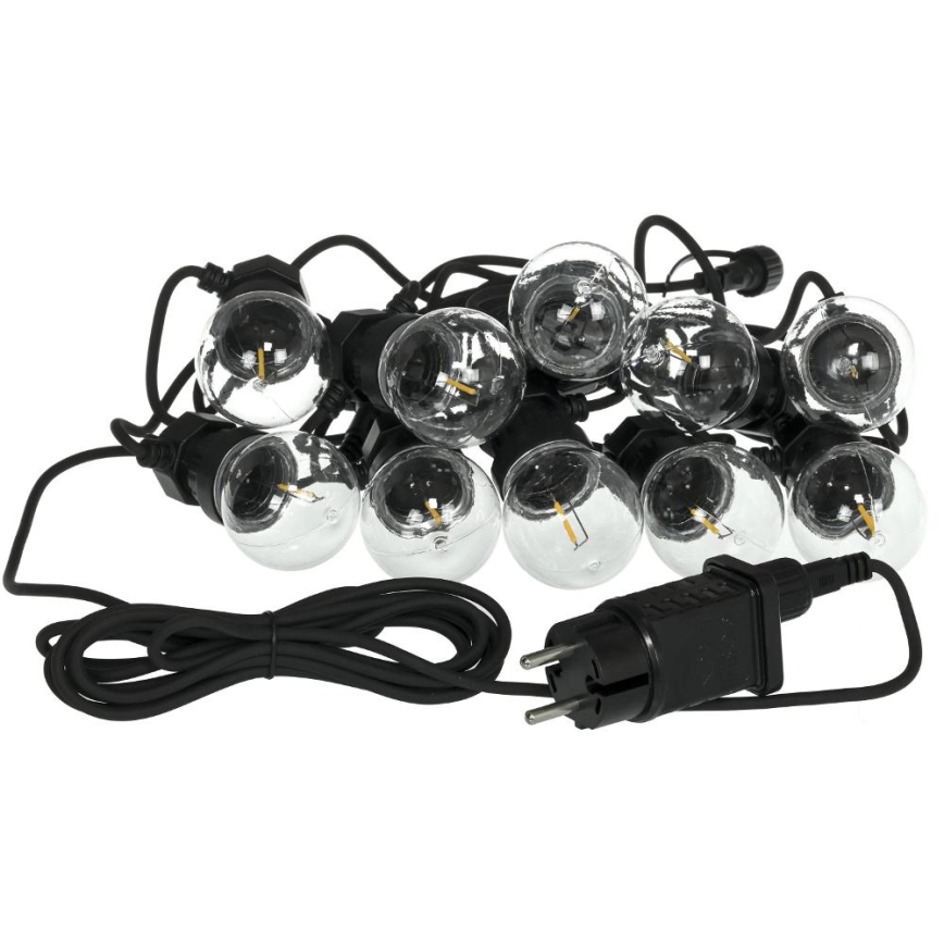 LED Διακοσμητικά λαμπάκια εξωτερικού χώρου GARLAND G45 10xE27/230V 8m IP44 θερμό λευκό