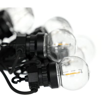 LED Διακοσμητικά λαμπάκια εξωτερικού χώρου GARLAND G45 10xE27/230V 8m IP44 θερμό λευκό