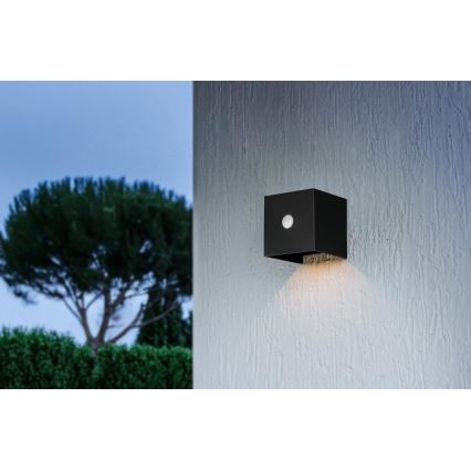 Retlux - Ηλιακό επιτοίχιο φωτιστικό LED με αισθητήρα LED/1W/3,7V 1200 mAh IP44 μαύρο