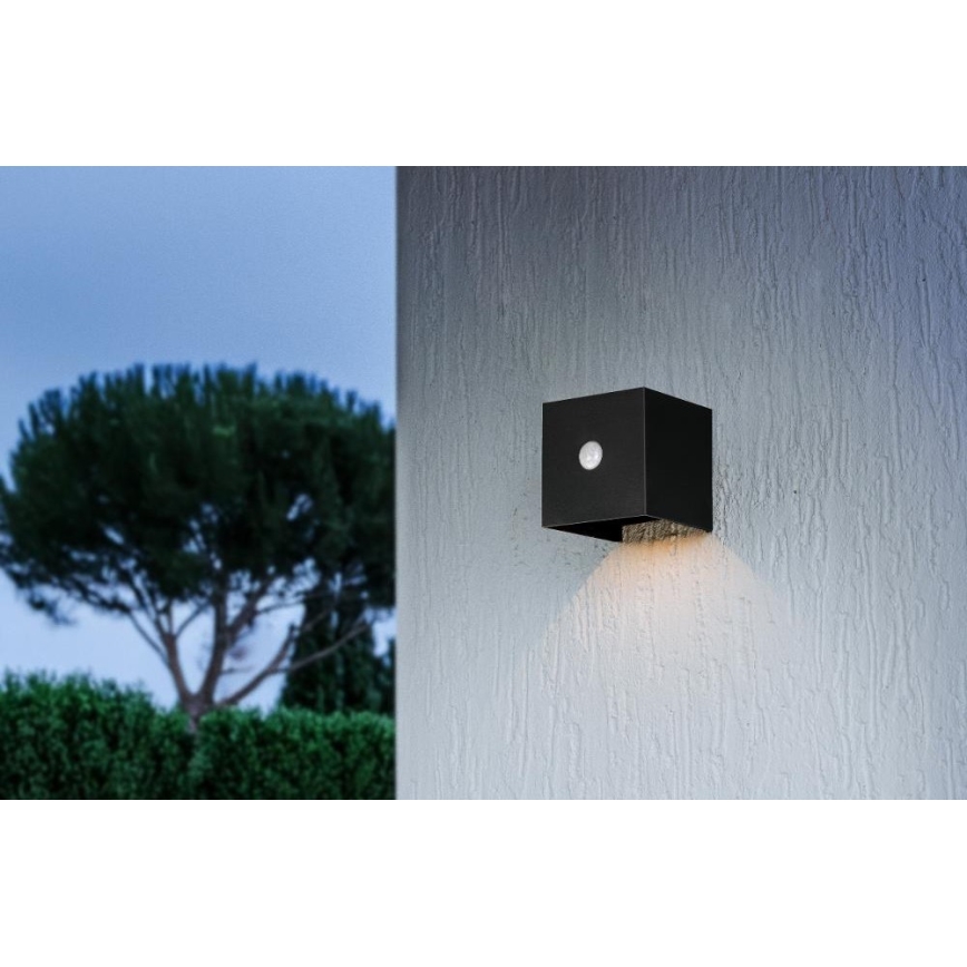 Retlux - Ηλιακό επιτοίχιο φωτιστικό LED με αισθητήρα LED/1W/3,7V 1200 mAh IP44 μαύρο