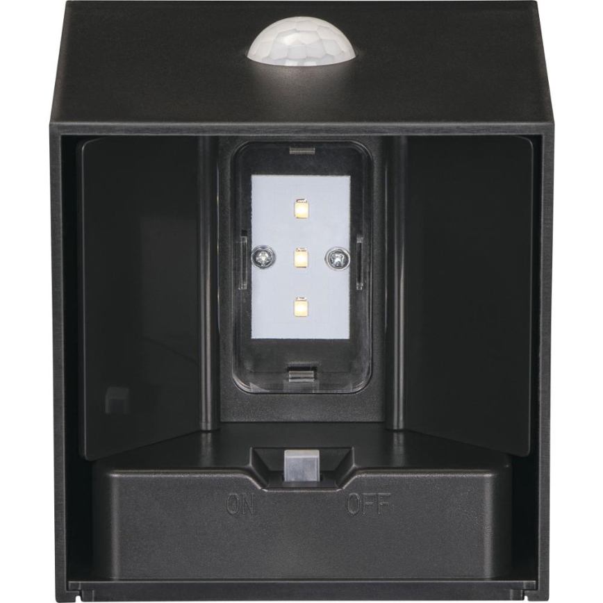 Retlux - Ηλιακό επιτοίχιο φωτιστικό LED με αισθητήρα LED/1W/3,7V 1200 mAh IP44 μαύρο