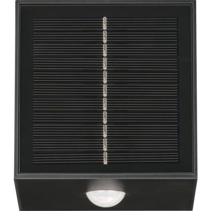 LED ηλιακό επιτοίχιο φωτιστικό με αισθητήρα LED/1W/3,7V 1200 mAh IP44 μαύρο