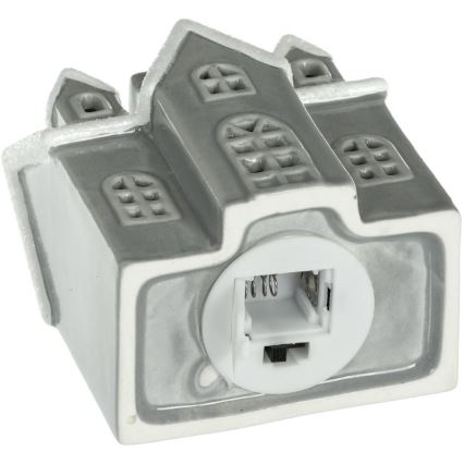LED Πορσελάνης διακοσμητικό LED/2xLR44/θερμό λευκό σπιτάκι γκρι