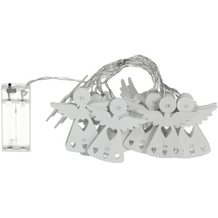 LED Χριστουγεννιάτικη γιρλάντα 10xLED/2xAA/θερμό λευκό 2m αγγελάκια