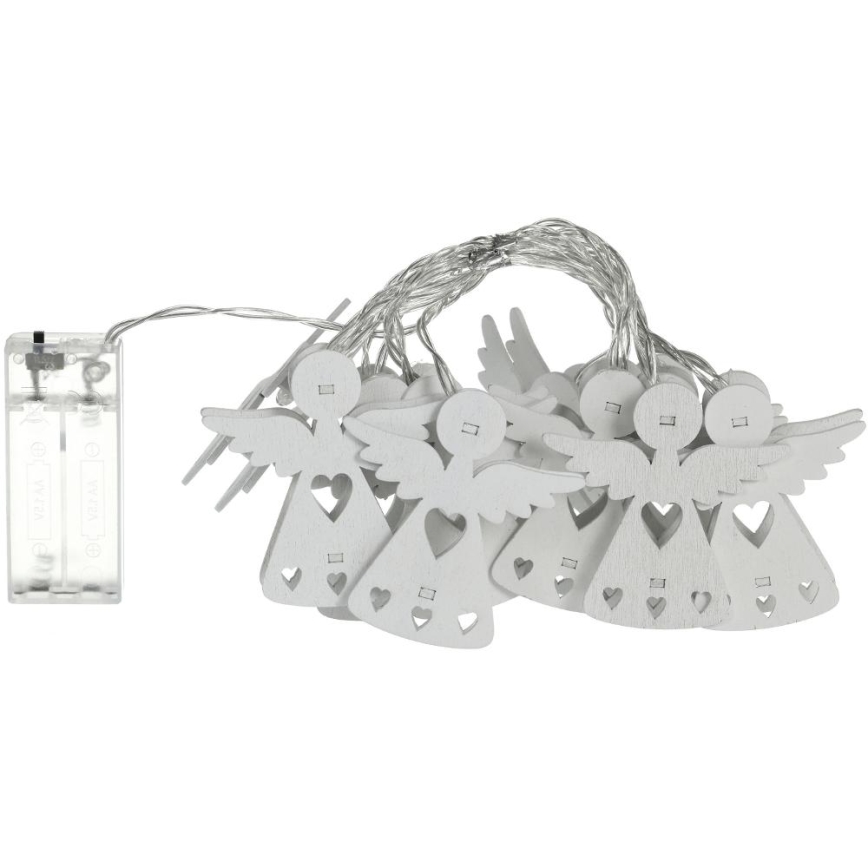 LED Χριστουγεννιάτικη γιρλάντα 10xLED/2xAA/θερμό λευκό 2m αγγελάκια