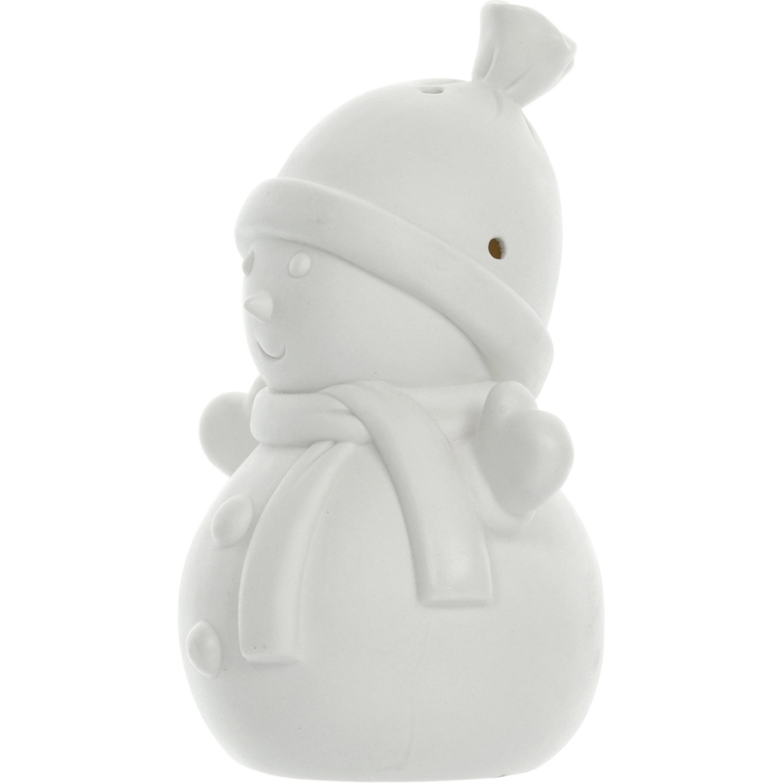 LED Χριστουγεννιάτικο πορσελάνινο διακοσμητικό LED/3xLR44 χιονάνθρωπος