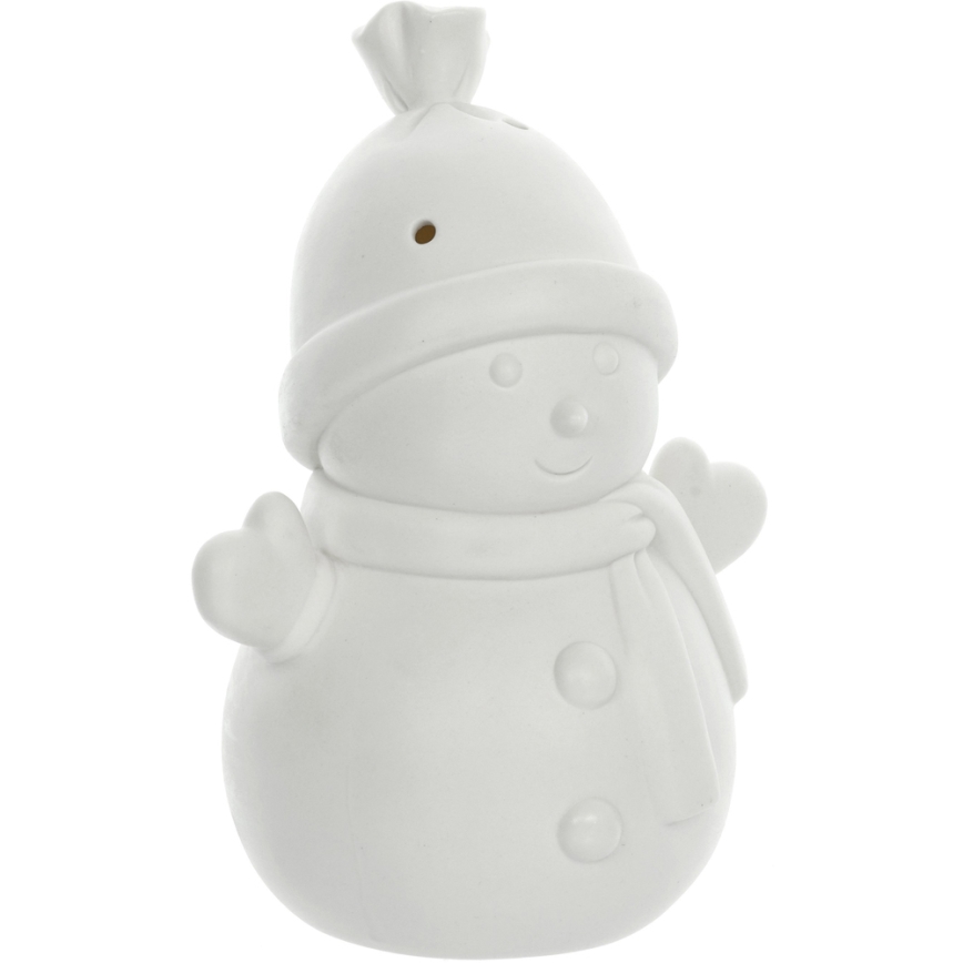 LED Χριστουγεννιάτικο πορσελάνινο διακοσμητικό LED/3xLR44 χιονάνθρωπος