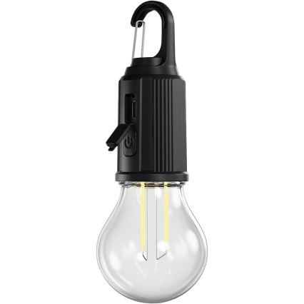 Retlux - Ρυθμιζόμενος επαναφορτιζόμενος φακός LED/0,3W/USB 400 mAh IP44 μαύρος