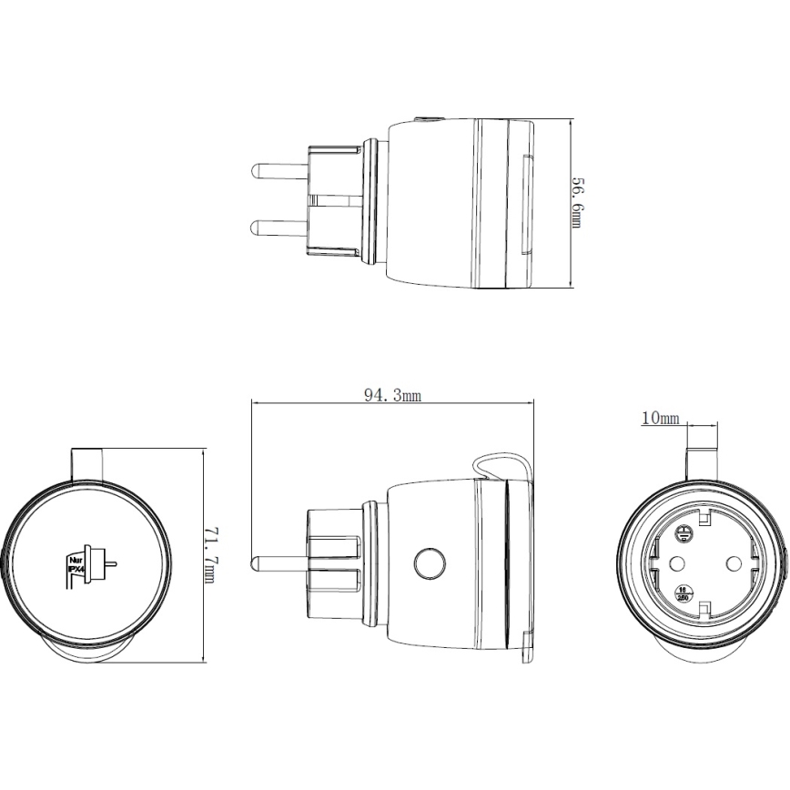 Smart Εξωτερικού χώρου πρίζα 3680W/230V/Type F SCHUKO/16A Wi-Fi IP44