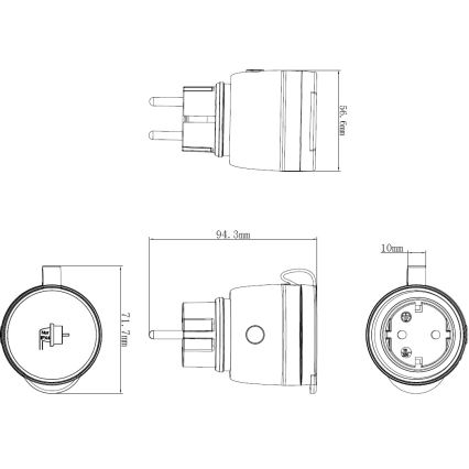 Smart Εξωτερικού χώρου πρίζα 3680W/230V/Type F SCHUKO/16A Wi-Fi IP44