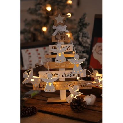 LED γιρλάντα 10xLED/2xAA/ζεστό λευκό, μήκος 2 m, με αγγελάκια