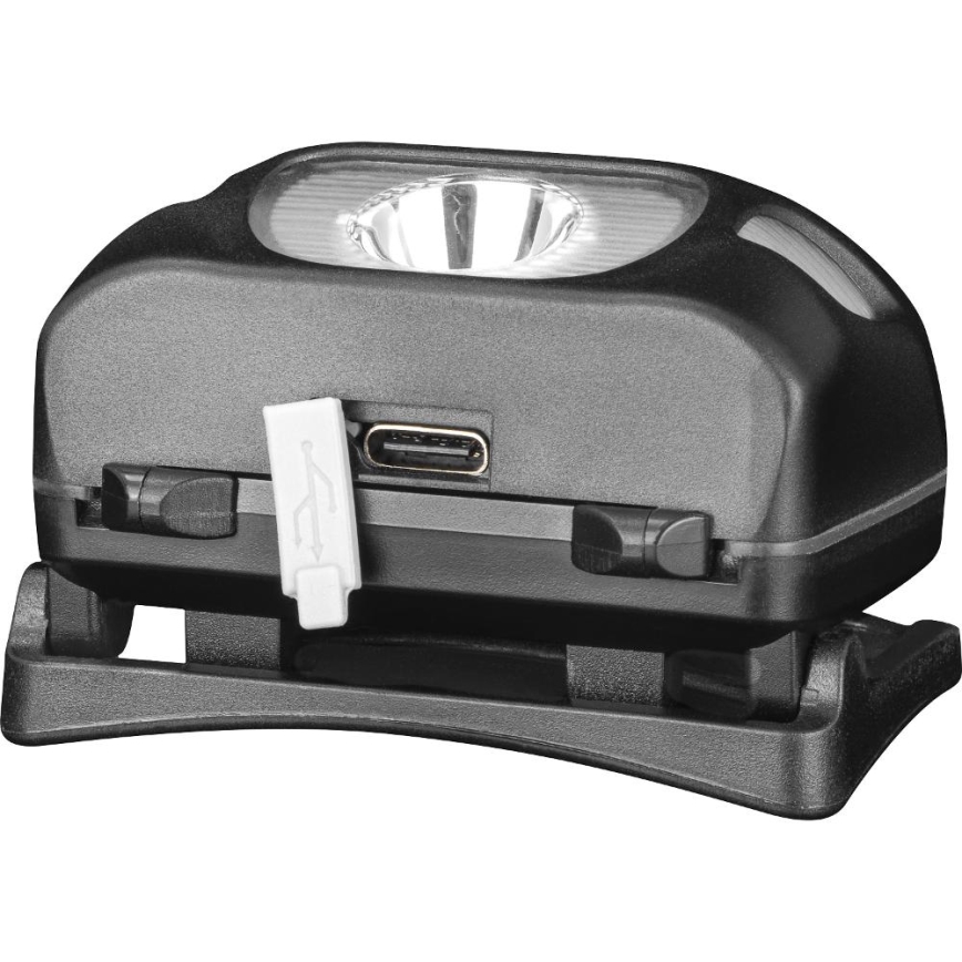 Επαναφορτιζόμενος LED φακός κεφαλής LED/3W/1200 mAh IP44 μαύρος