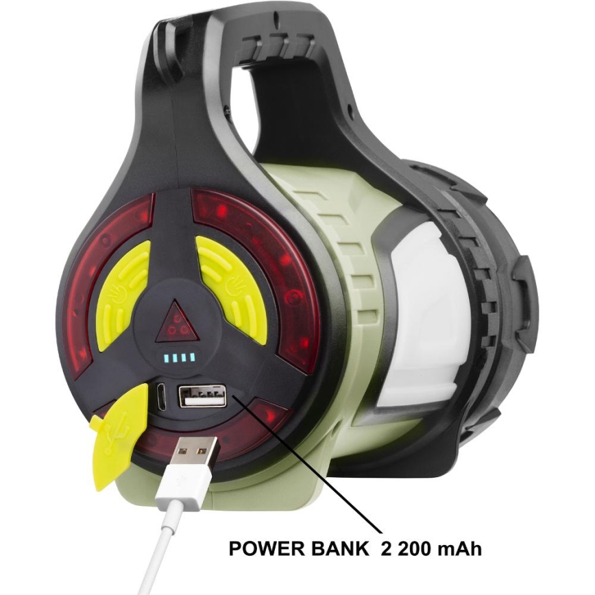 Retlux - Επαναφορτιζόμενο εξωτερικό LED φανάρι με ρύθμιση φωτεινότητας και λειτουργία powerbank LED/21W/4400 mAh IP44