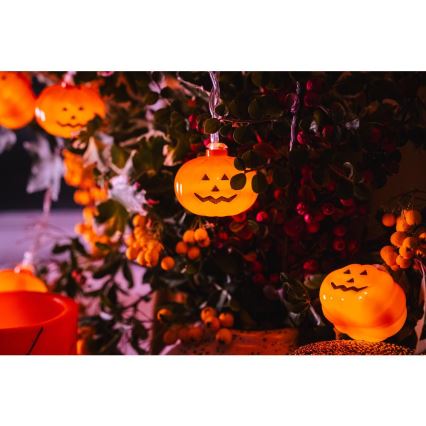 Διακοσμητικά λαμπάκια LED HALLOWEEN 20xLED/3xAA/θερμό λευκό 3,3m κολοκύθες