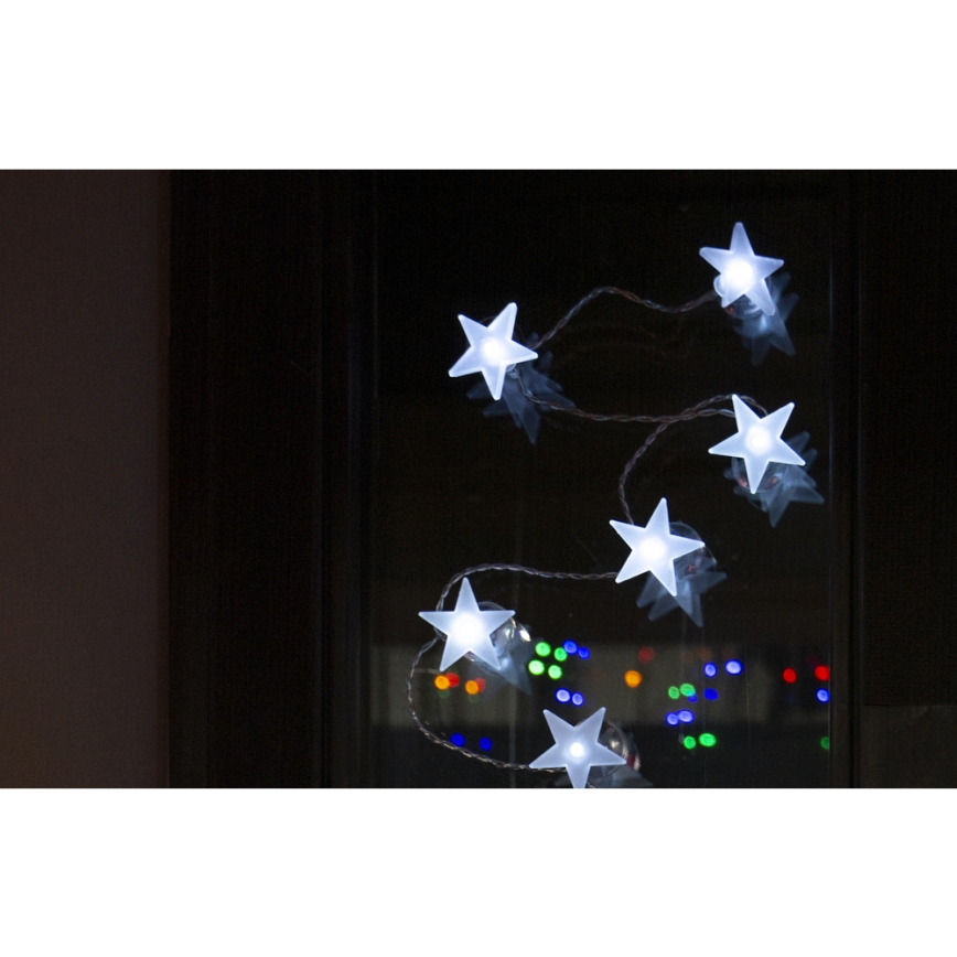 Διακοσμητική αλυσίδα LED με βεντούζες 10xLED/2xAA 1,8m ψυχρό λευκό