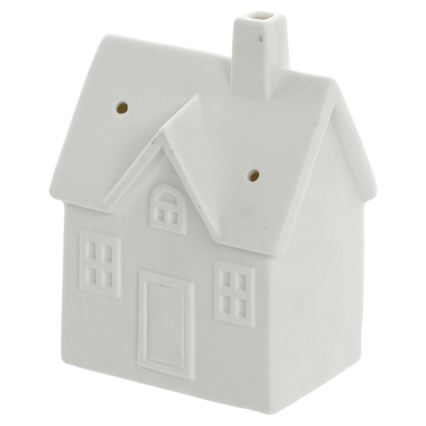 Διακοσμητικό LED πορσελάνης  LED/3xLR44/θερμό λευκό σπιτάκι λευκό