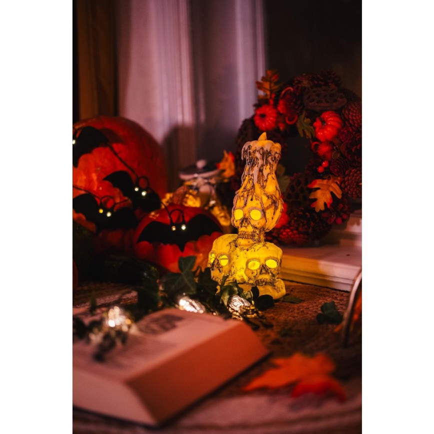 Διακοσμητικά λαμπάκια LED HALLOWEEN 10xLED/2xAA/θερμό λευκό 1,3m νυχτερίδες