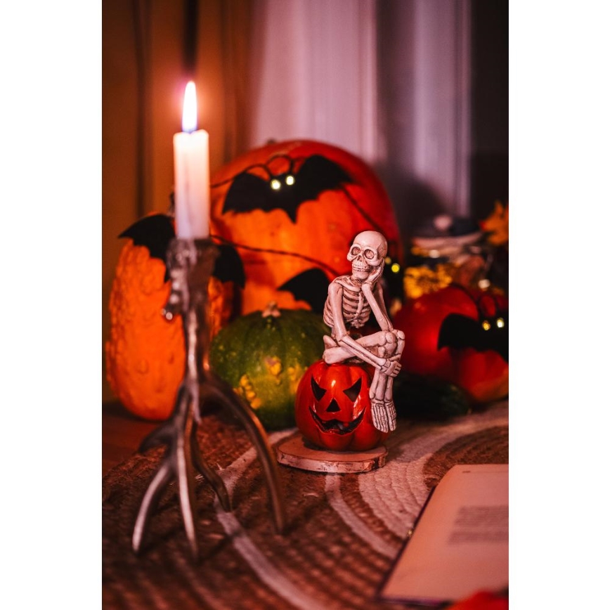 Διακοσμητικά λαμπάκια LED HALLOWEEN 10xLED/2xAA/θερμό λευκό 1,3m νυχτερίδες